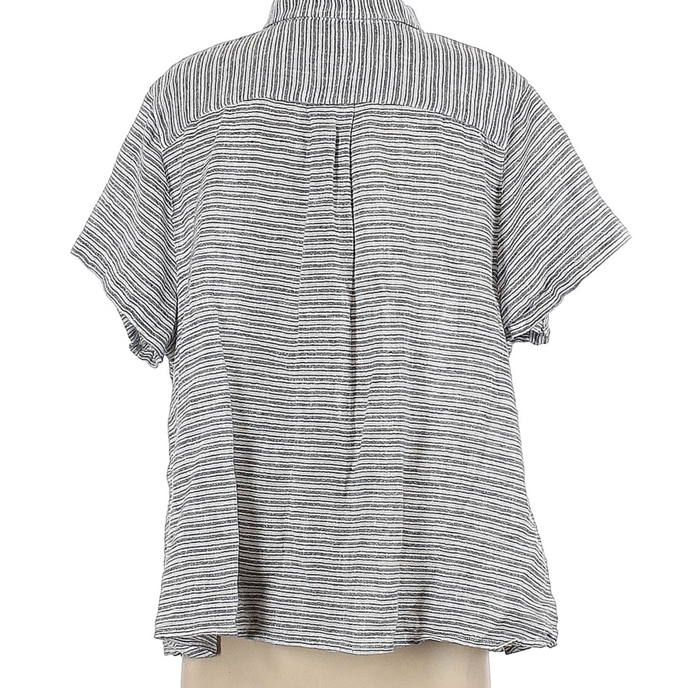 CAbi Hacienda Striped Linen Shirt XS Coastal Grandma Cottagecore Button Up 5257 - Picture 4 of 8